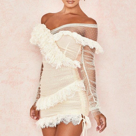 House of CB 'Sorrel' Ivory Lace Frill Mini S - Picture 4 of 5